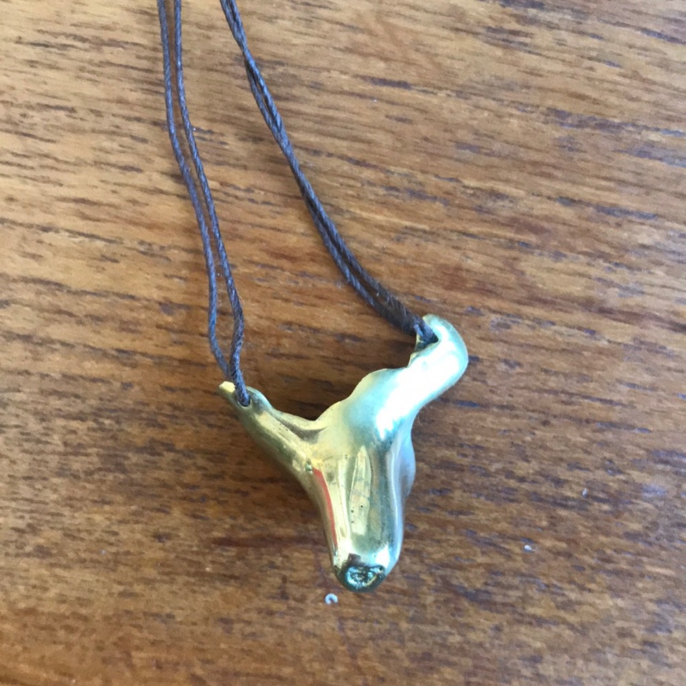 Bronze cast shell necklace